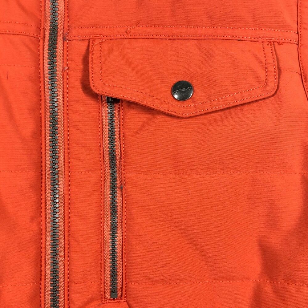 Carhartt Sherpa Lined Utility Vest Womens Orange Size Large 12/14 Reversible - Picture 5 of 10